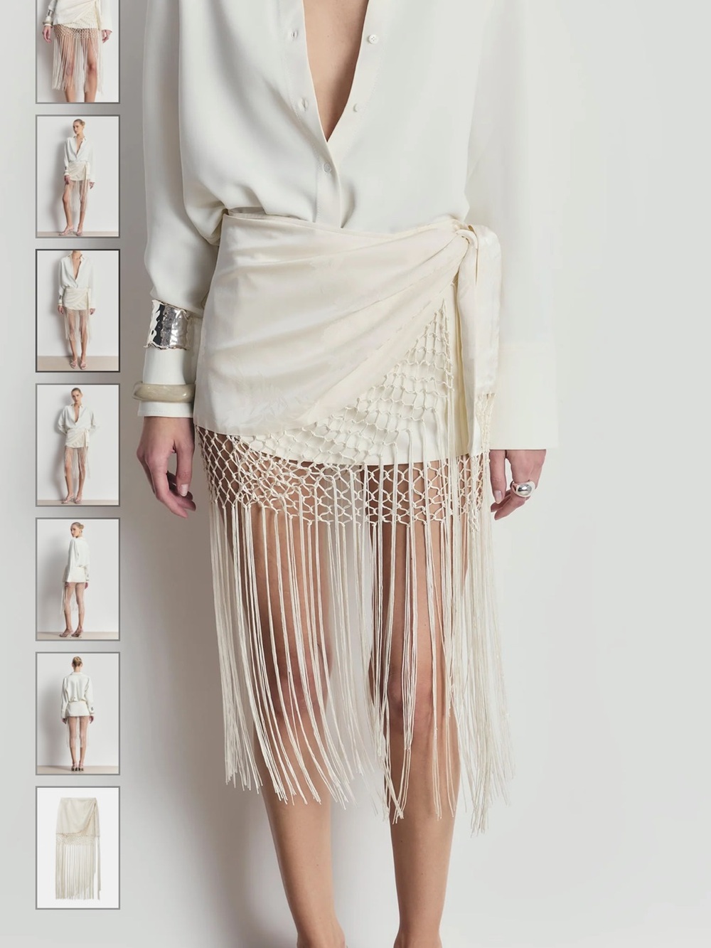 Ivory Fringe Midi Skirt (sold-out on BOA) - Picture 3 of 6